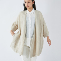 【送料無料】enrica linen coat / natural 1枚目の画像