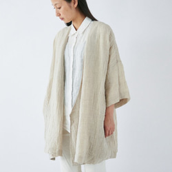 【送料無料】enrica linen coat / natural 2枚目の画像