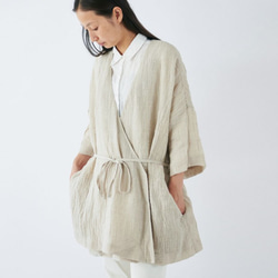 【送料無料】enrica linen coat / natural 3枚目の画像