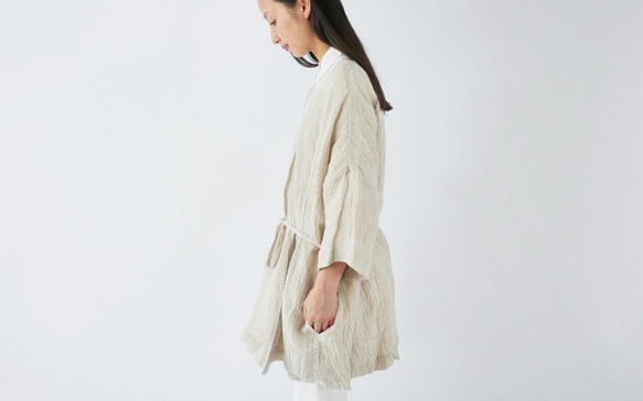 【送料無料】enrica linen coat / natural 4枚目の画像