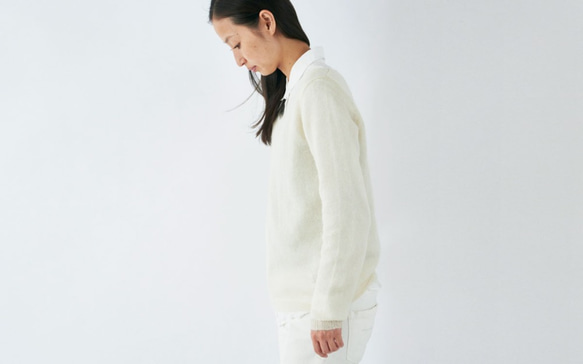 【送料無料】enrica mohair&silk knit / natural (offwhite) 3枚目の画像