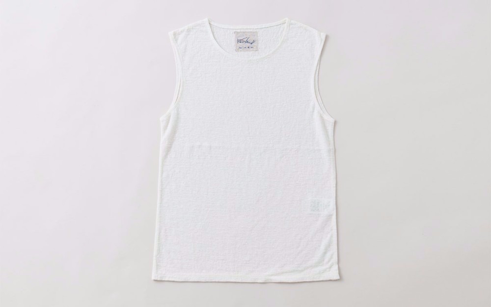 【全サイズ再入荷】リネンコットンアンダーウェア　ノースリーブ（ホワイト）［レディース3サイズ］