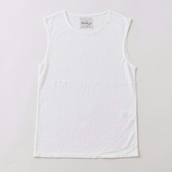 亞麻棉無袖內衣（白色）[女士M/L尺寸] 第1張的照片
