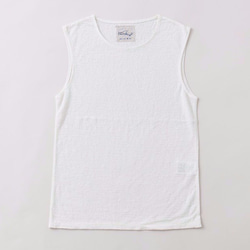 亞麻棉質內衣無袖（白色|女士M/L碼） 第1張的照片