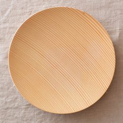 【受注生産】ろくろ挽きの木皿　樅の木　21cm 1枚目の画像