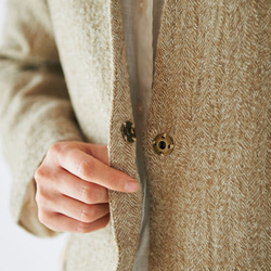 【送料無料】enrica herringbone coat beige 4枚目の画像