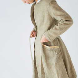 【送料無料】enrica herringbone coat beige 5枚目の画像