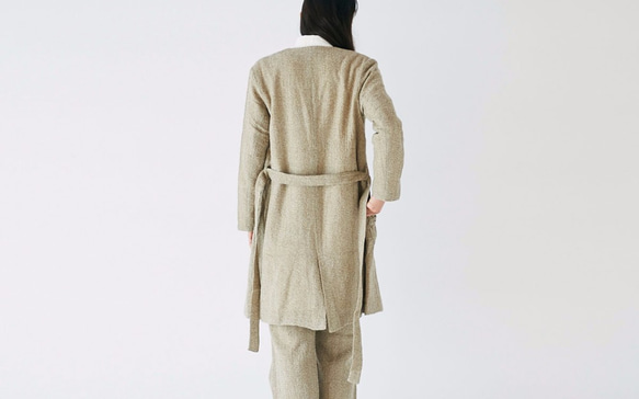 【送料無料】enrica herringbone coat beige 8枚目の画像