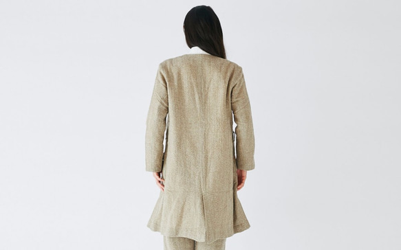 【送料無料】enrica herringbone coat beige 9枚目の画像