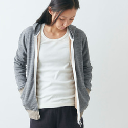 【再入荷】yohakuスウェットジップパーカー｜チャコール｜ユニセックス4サイズ 3枚目の画像