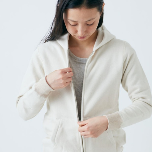 各サイズ再入荷】yohakuスウェットジップパーカー｜キナリ｜ユニ