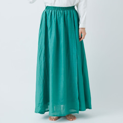 【送料無料】enrica cottonsilk skirt gardeniagreen / botanical dye 2枚目の画像