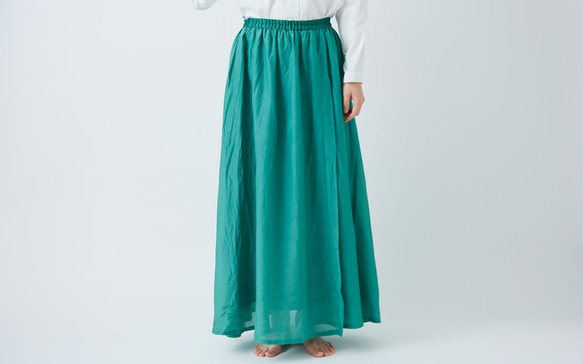 【送料無料】enrica cottonsilk skirt gardeniagreen / botanical dye 2枚目の画像