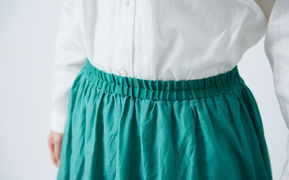 【送料無料】enrica cottonsilk skirt gardeniagreen / botanical dye 6枚目の画像