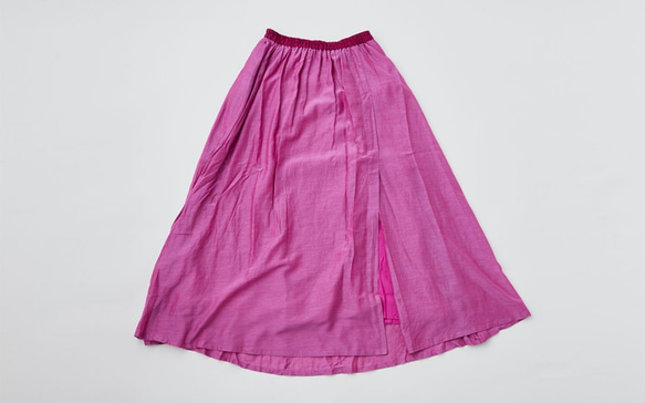 【送料無料】enrica cottonsilk skirt gardeniagreen / botanical dye 9枚目の画像