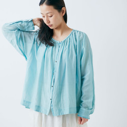 【sale】enrica cottonsilk blouse gardeniableu / botanical dye 3枚目の画像