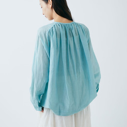 【sale】enrica cottonsilk blouse gardeniableu / botanical dye 6枚目の画像