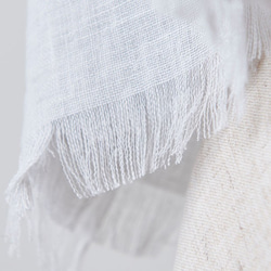 enrica linen scarf icegrey　リネンストールアイスグレー 6枚目の画像