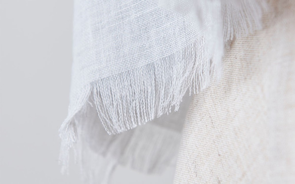enrica linen scarf icegrey　リネンストールアイスグレー 6枚目の画像