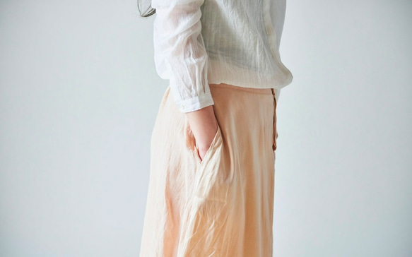 富貴亞麻裙裙冰格/天然染料/尺碼40/42 第6張的照片