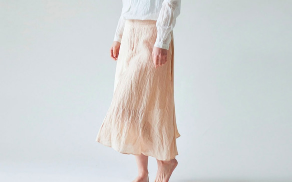 富貴亞麻裙裙pinkgrey /天然染料/尺碼40/42 第2張的照片
