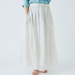 【送料無料】enrica cottonsilk skirt natural / size 38 2枚目の画像