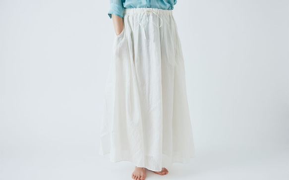 【送料無料】enrica cottonsilk skirt natural / size 38 2枚目の画像