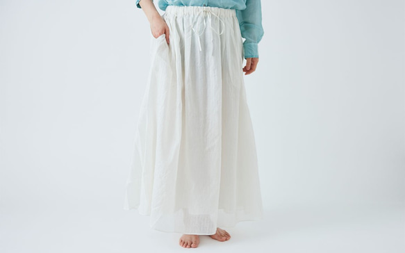 [免運費] enrica 棉絲半身裙 自然色 / 尺寸 38 第3張的照片