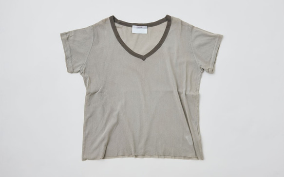 【sale 43% off】enrica cotton cutsew grey / size 36 1枚目の画像