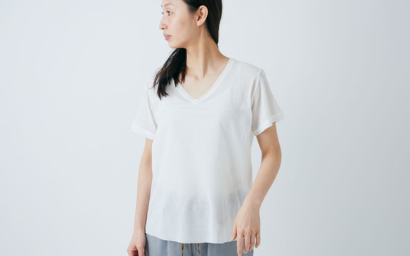 【sale 43% off】enrica cotton cutsew grey / size 36 2枚目の画像