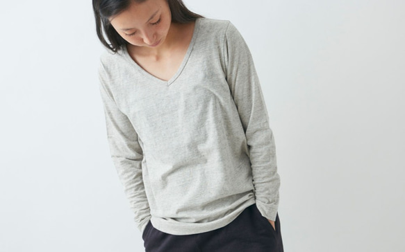 【現仕様在庫限り廃番】yohaku 1×1 ラフィー天竺 長袖カットソー｜unisex｜サイズ2のみ 3枚目の画像