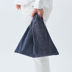 [補貨]日本布袋｜久留米Kasuri ｜條紋海軍藍×白色 第1張的照片