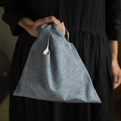 [補貨]日本布料手袋|久留米Kasuri | NEP普通灰x深藍色 第6張的照片