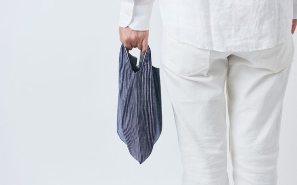 [補貨]日本布料手袋|久留米Kasuri | NEP普通灰x深藍色 第8張的照片