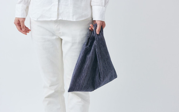[補貨]日本布料手袋|久留米Kasuri | NEP普通灰x深藍色 第9張的照片