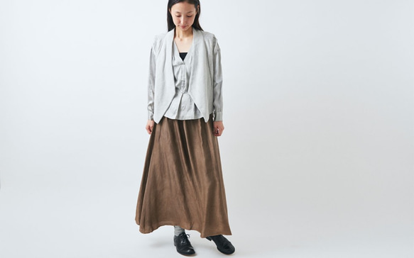 【送料無料】enrica silkskirt brown / botanical dye 2枚目の画像