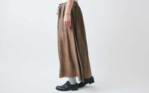 【送料無料】enrica silkskirt brown / botanical dye 8枚目の画像