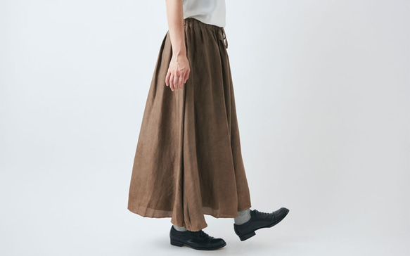 【送料無料】enrica silkskirt brown / botanical dye 9枚目の画像