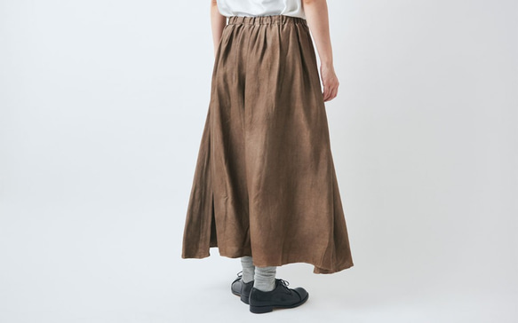 【送料無料】enrica silkskirt brown / botanical dye 10枚目の画像