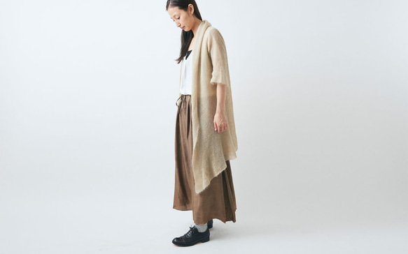 【送料無料】enrica mohair&silk gown / beige (botanical dye) 4枚目の画像