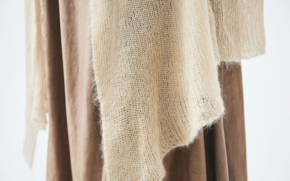 【送料無料】enrica mohair&silk gown / beige (botanical dye) 6枚目の画像