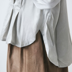 【送料無料】enrica silk blouse / ice grey (narural dye) 6枚目の画像