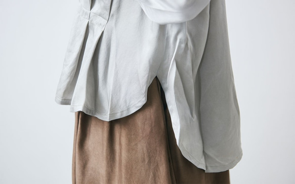 【送料無料】enrica silk blouse / ice grey (narural dye) 6枚目の画像