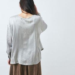 【免費送貨】濃縮絲綢襯衫/冰灰（narural染料） 第7張的照片