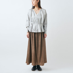 【免費送貨】濃縮絲綢襯衫/冰灰（narural染料） 第8張的照片