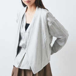 【送料無料】enrica silk blouse / ice grey (narural dye) 10枚目の画像