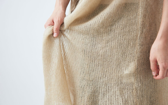 [補貨]恩里卡·馬海毛和真絲睡袍/ icegrey（天然染料） 第8張的照片