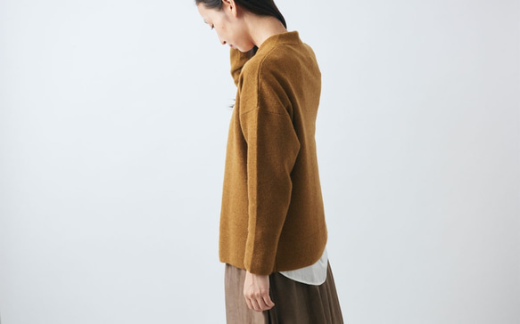 【sale】enrica cashmere&wool cardigan / mastard 6枚目の画像