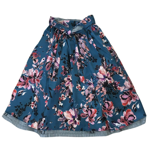Reversible Skirt - Kurume Kasuri Straight Long - Insetti