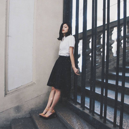 renacnatta リバーシブル巻きスカート｜フレア｜Blue Flower フレア